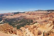 Cedar Breaks National Monument’s amphitheater is a half-mile deep and filled with multi-hued ...