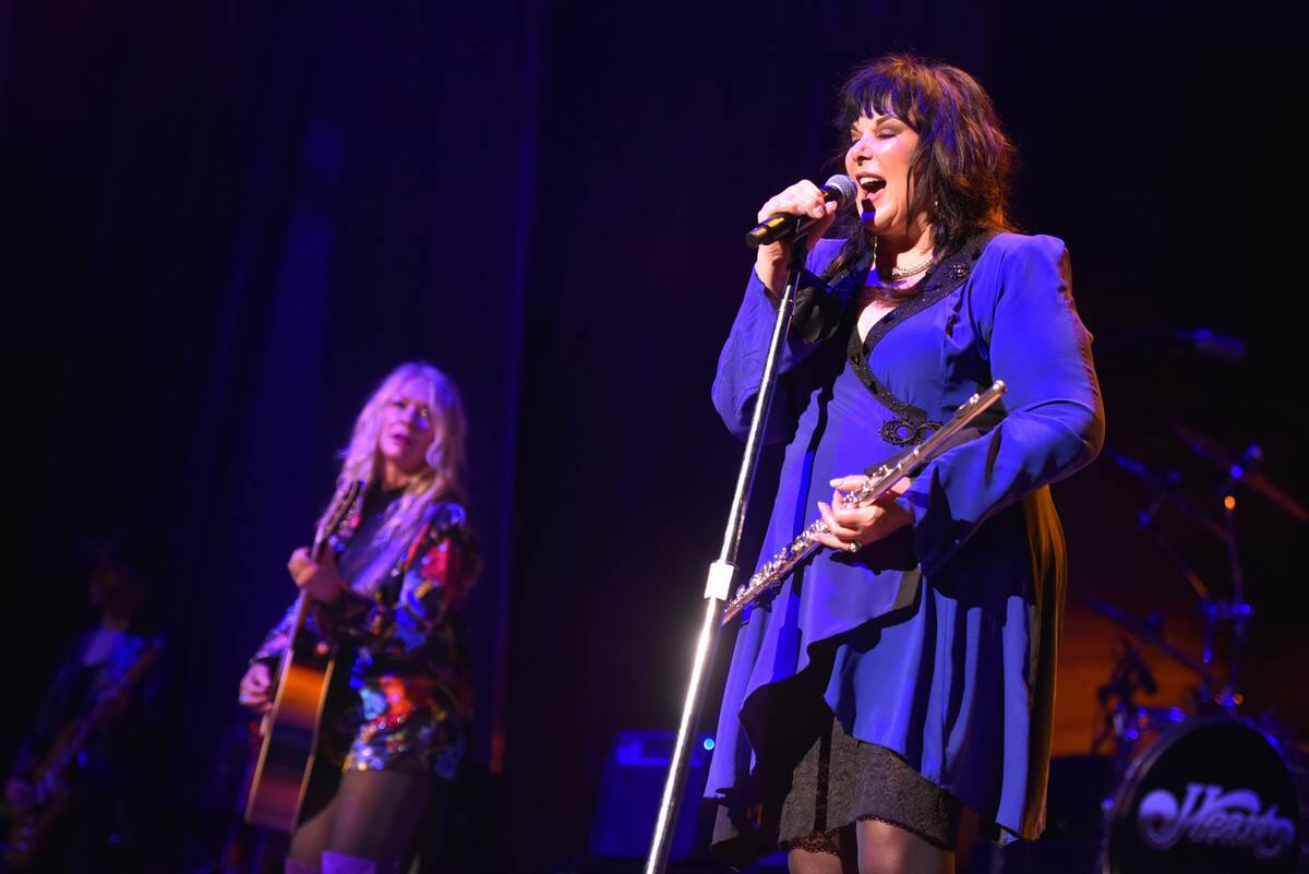 Nancy Wilson, left, and Ann Wilson of Heart perform during the "Love Alive Tour" at t ...