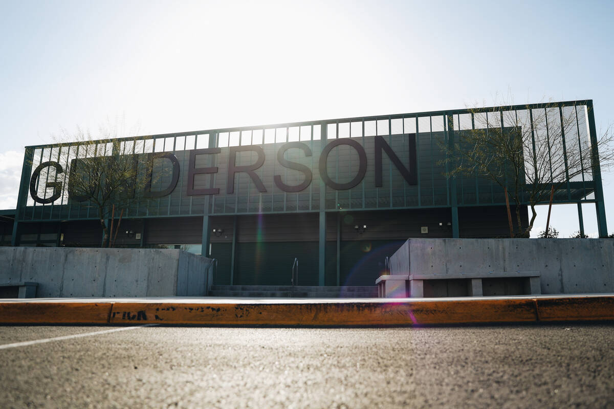 Gunderson Middle School is seen on Thursday, April 4, 2024, in Las Vegas. (Madeline Carter/Las ...