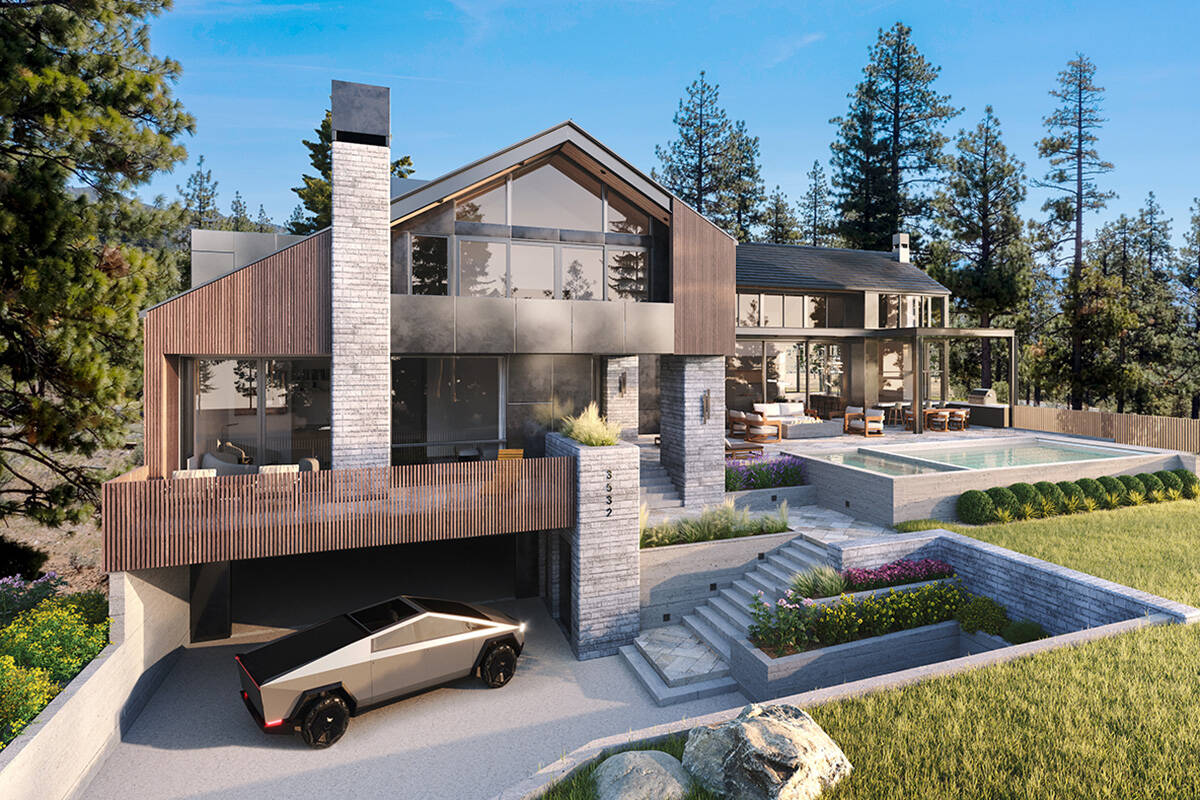 This modern mountain home in the golf community of Clear Creek Tahoe has listed for $12,750,000 ...