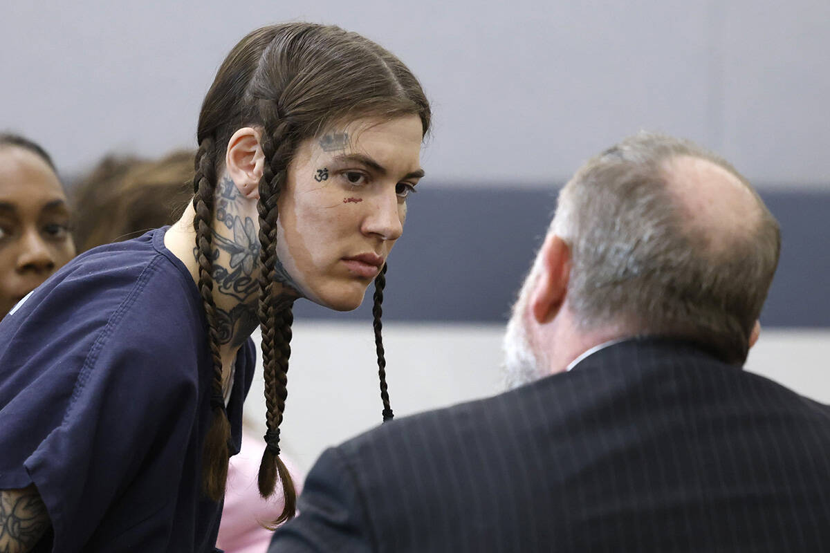 Kayla Alery, who is accused in a random killing of a carpet cleaning employee, listens to James ...