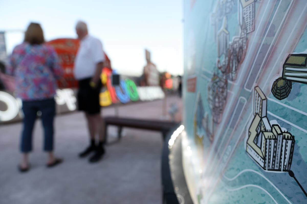 The Tropicana is seen on a map at the Neon Museum on Wednesday, April 3, 2024, in Las Vegas. Th ...