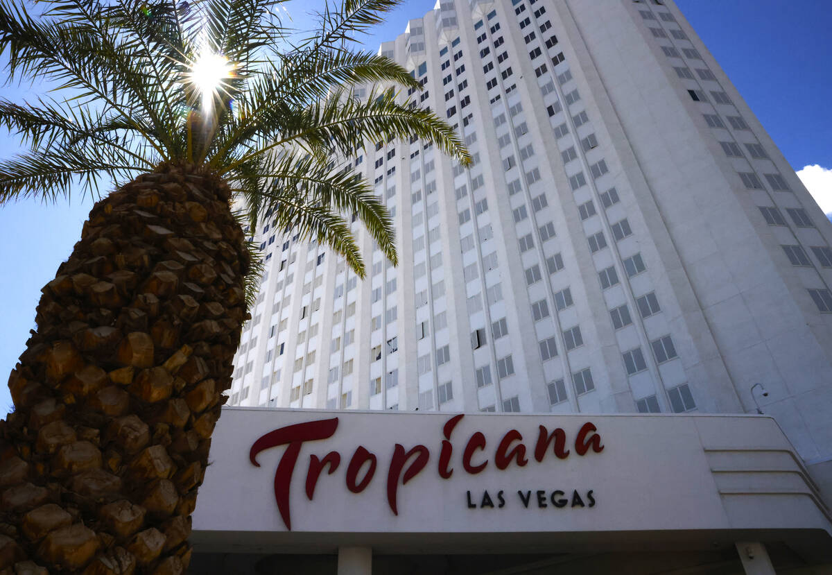Tropicana hotel-casino pictured, on Monday, April 1, 2024, in Las Vegas. (Bizuayehu Tesfaye/Las ...