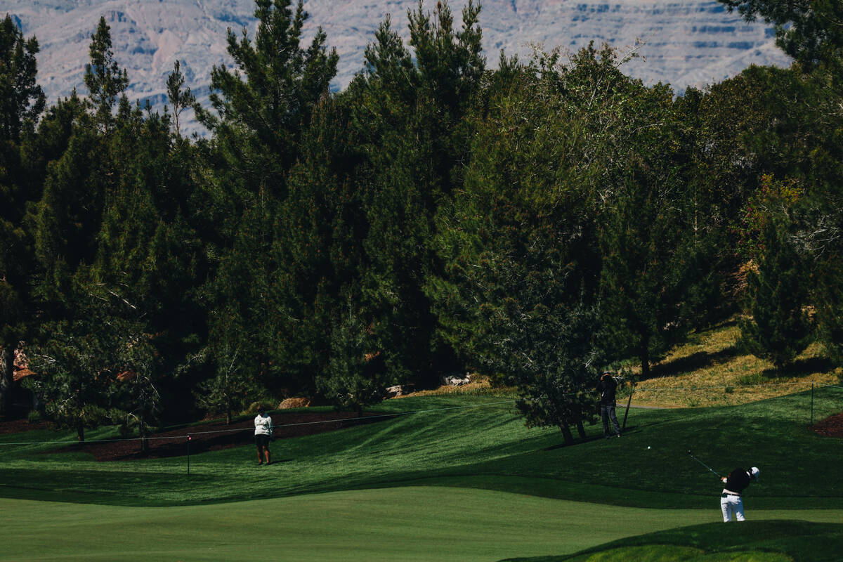 Golfer Sei Young Kim hits her ball during the T-Mobile Match Play semifinals at Shadow Creek Go ...