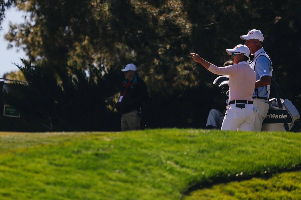 Sei Young Kim strategizes during the T-Mobile Match Play semifinals at Shadow Creek Golf Course ...