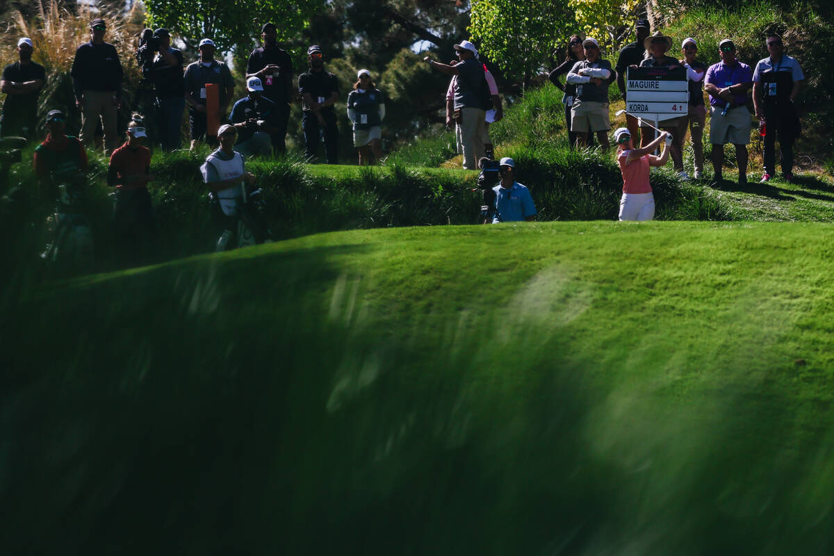 Leona Maguire strikes her ball during the T-Mobile Match Play championship match at Shadow Cree ...