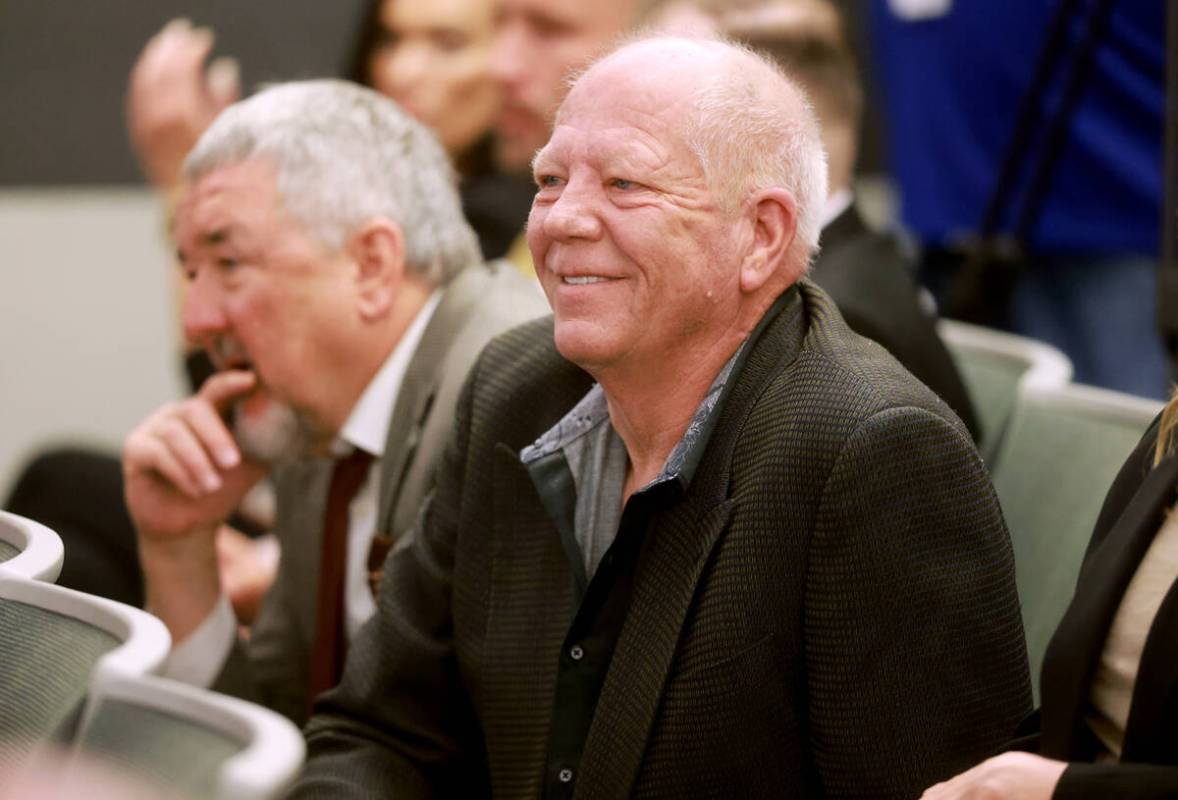 Developer Jim Rhodes listens during a court hearing at the Regional Justice Center in Las Vegas ...