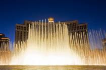 The Fountains of Bellagio show at Bellagio in Las Vegas. (Benjamin Hager Las Vegas Review-Journal)