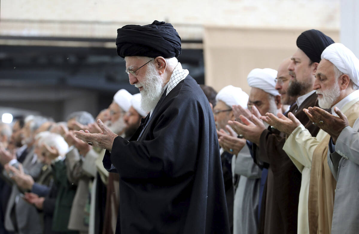 In this photo released by the official website of the office of the Iranian supreme leader, Aya ...