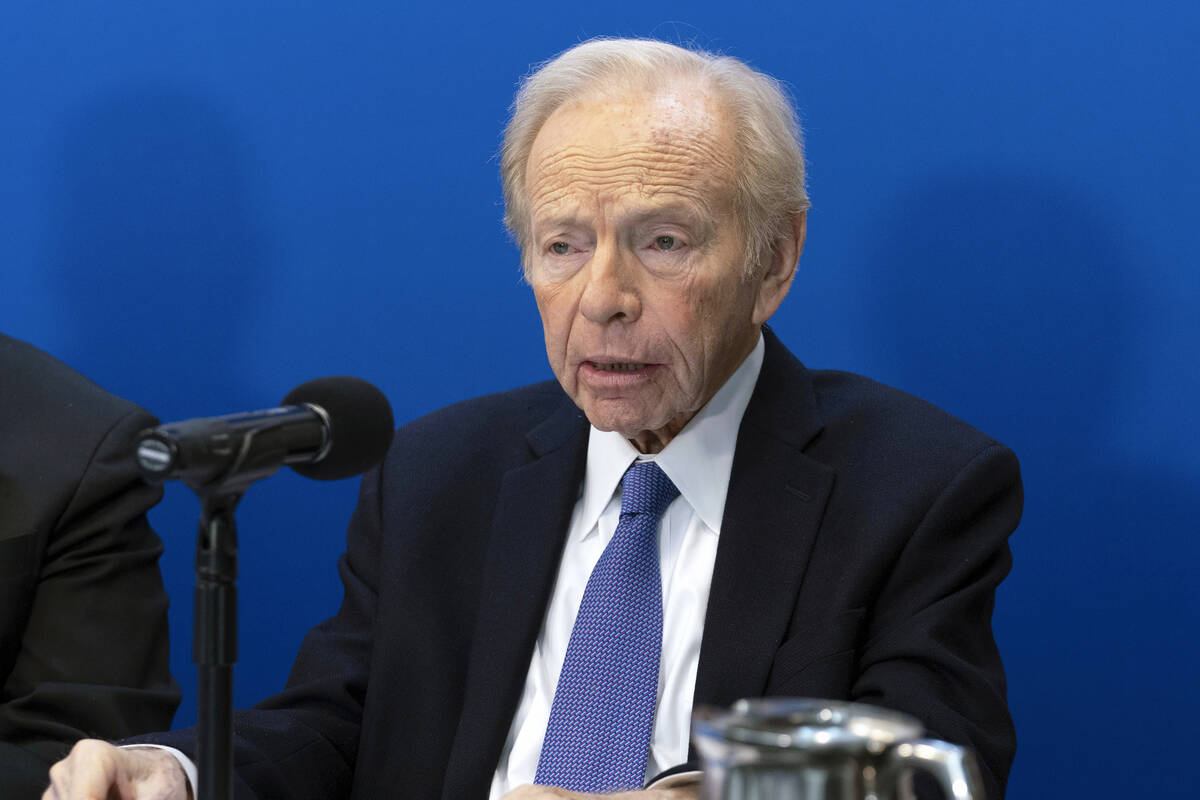 Former Sen. Joe Lieberman speaks in Washington on Jan. 18, 2024. (AP Photo/Jose Luis Magana, File)