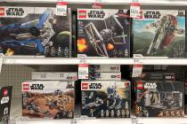 Star Wars themed Lego sets are displayed on a shelf at a Target store on Sept. 29, 2022, in San ...