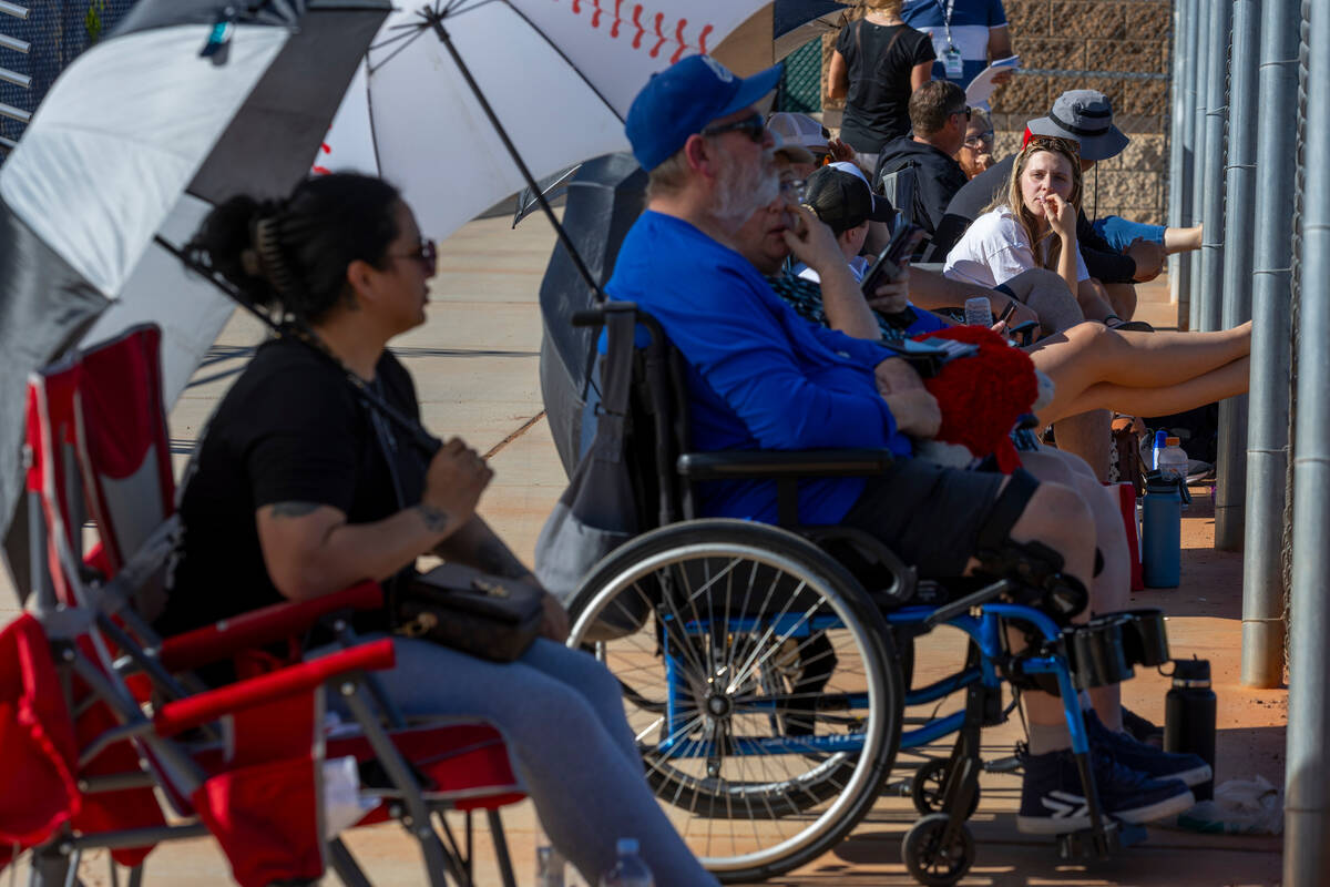 Basic fans watch the game action against Spring Valley during the fourth inning of their NIAA b ...