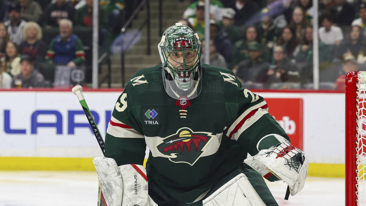 Minnesota Wild goaltender Marc-Andre Fleury (29) in action during the second period of an NHL h ...