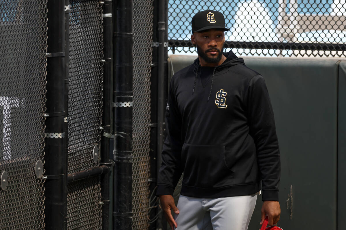 Salt Lake City Bees relief pitcher Amir Garrett enters the dugout during a Minor League Basebal ...