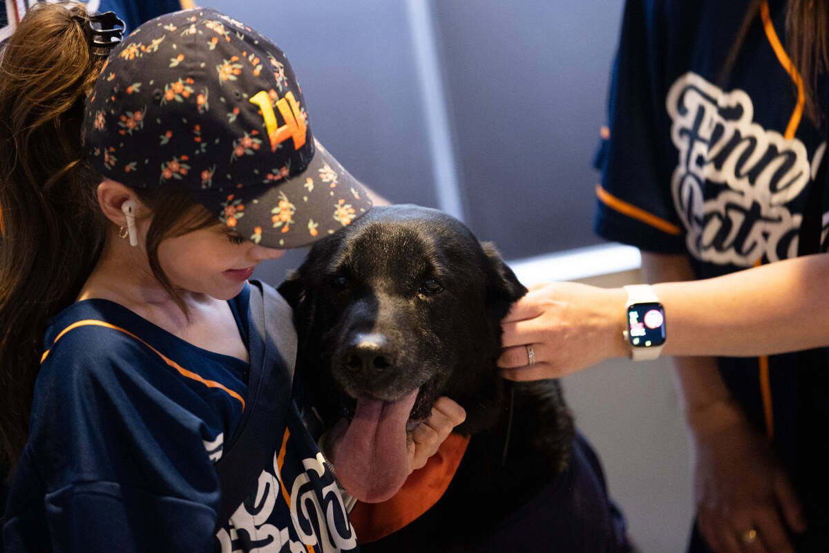 Finn the Bat Dog is loved up by fans on the night of his retirement as the Las Vegas Aviators&# ...
