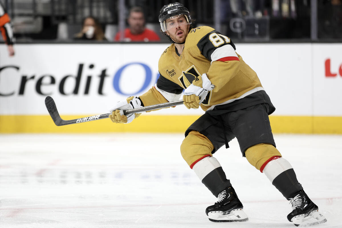 Golden Knights right wing Jonathan Marchessault (81) skates during the third period of an NHL h ...