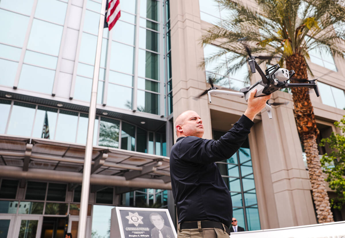 Detective Steven Oscar, program coordinator for Metro’s Unmanned Aerial Systems program, ...