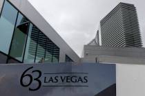63, a new retail complex at the intersection of Las Vegas Boulevard and Harmon Avenue, displays ...