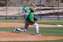 Green Valley pitcher Chacen Rasavong (13) throws against Foothill in the 2nd inning of their ba ...