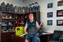 UNLV women's tennis coach Kevin Cory in his office at the Frank and Vicki Fertitta Tennis Compl ...