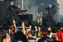 Front 242 performs during the Sick New World music festival at the Las Vegas Festival Grounds o ...