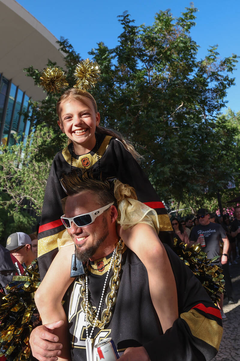 Fans head toward T-Mobile Arena for Game 4 of an NHL hockey Stanley Cup first-round playoff ser ...