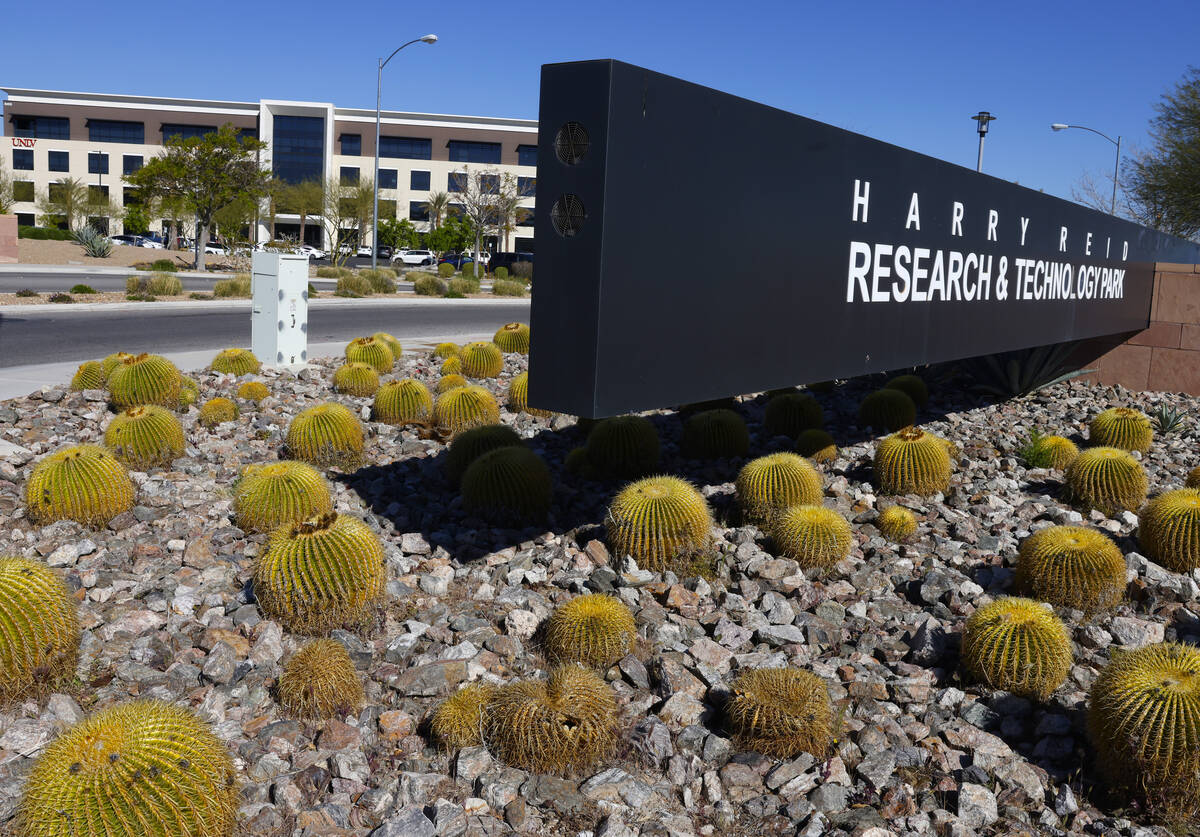 UNLV Black Fire Innovation, the first flagship tech building, is pictured at the Harry Reid Res ...