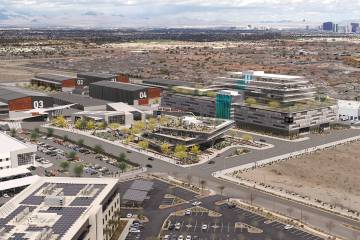 This aerial rendition shows the proposed Nevada Studios Campus, set to be located on the UNLV-o ...