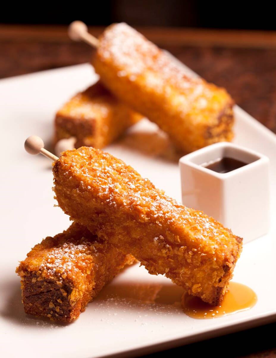 French toast batons from the tray-passed brunch service at La Cave Wine and Food Hideaway in Wy ...