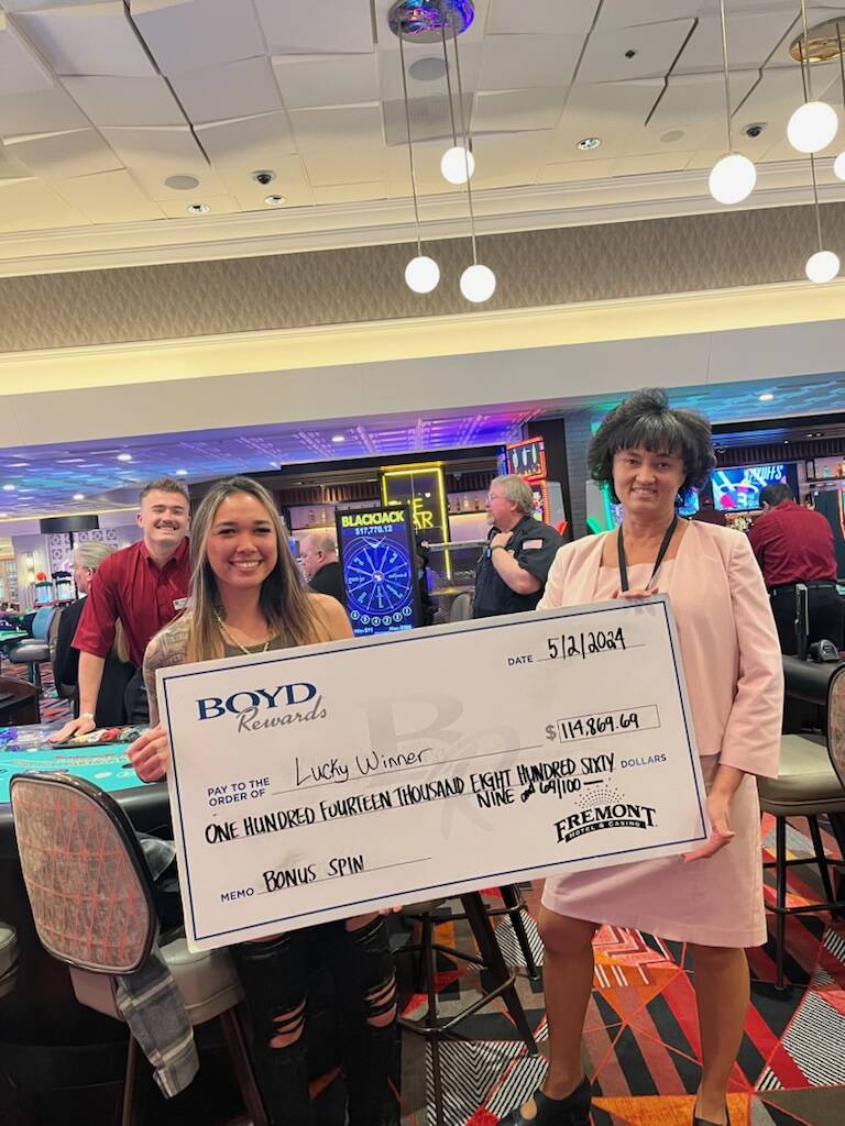 Jade, left, won a $114,869.69 jackpot playing Bonus Spin Blackjack Progressive on Thursday, May ...