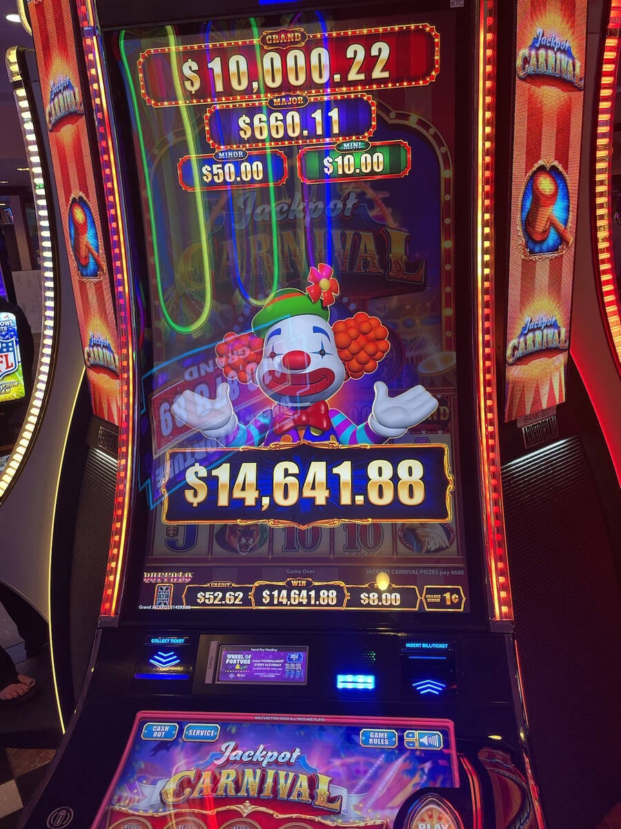 One of the five-figure jackpots won in April at Ellis Island in Las Vegas. (Ellis Island)