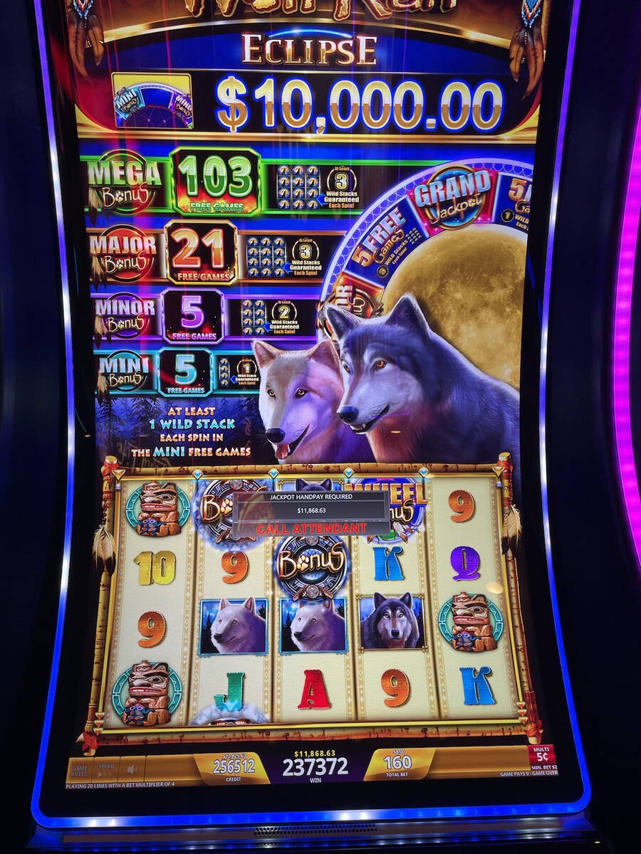 One of the five-figure jackpots won in April at Ellis Island in Las Vegas. (Ellis Island)