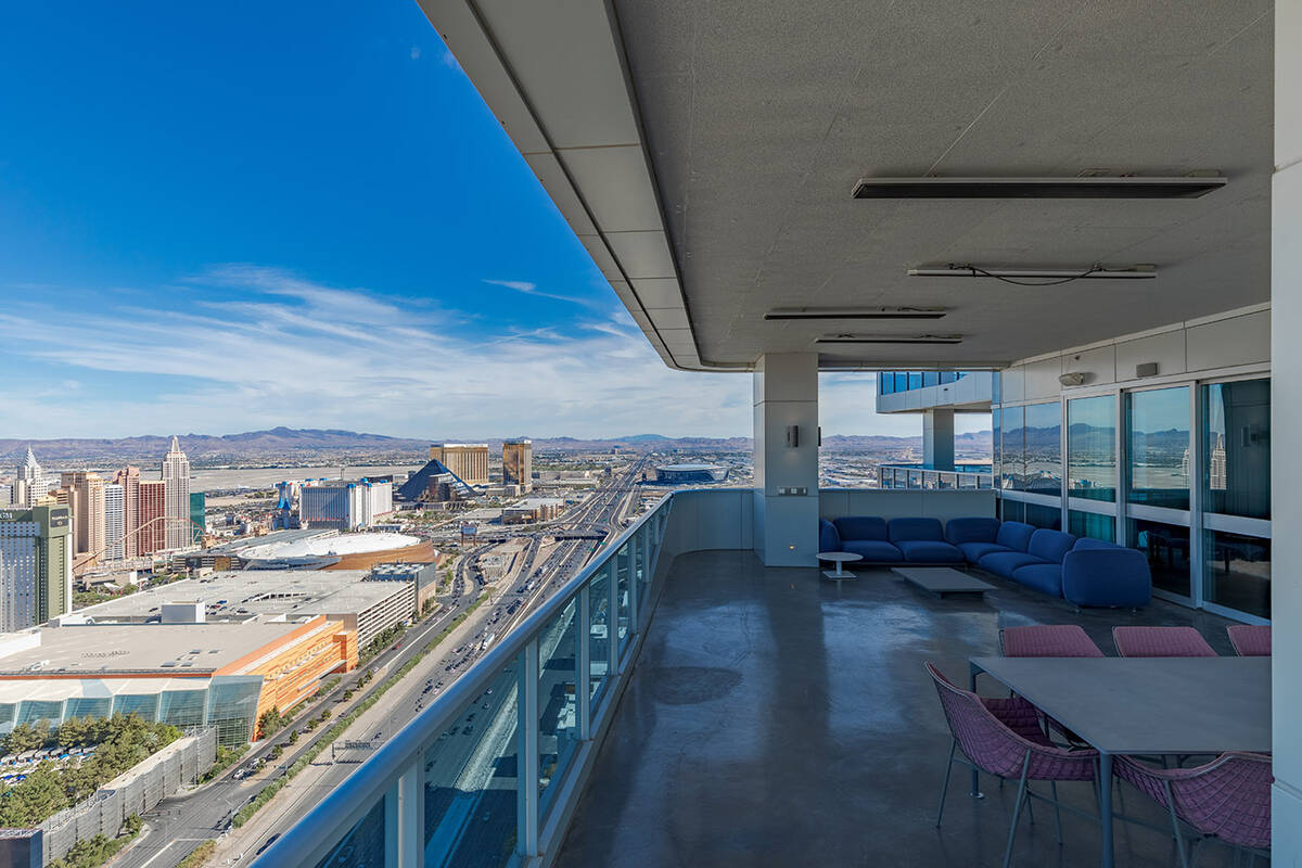 The Panorama Towers penthouse has an 800-square-foot balcony that overlooks the Strip. (Luxury ...