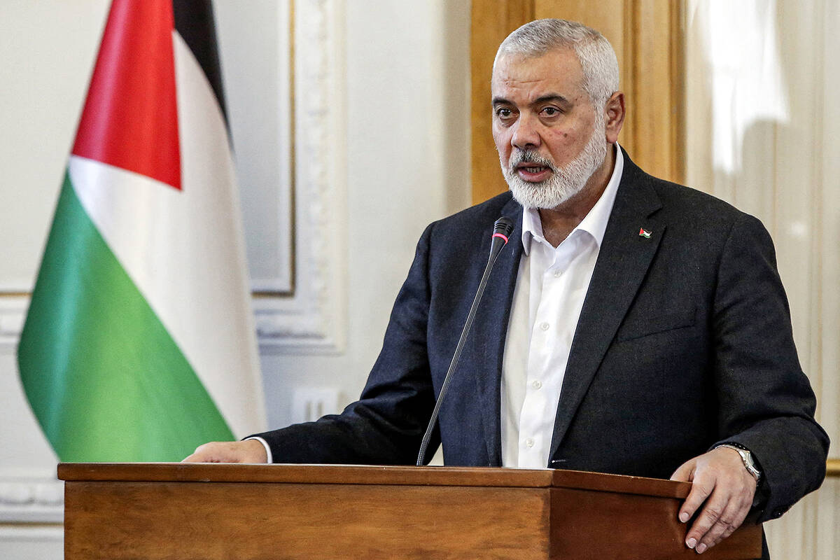 Ismail Haniyeh, the Doha-based political bureau chief of the Palestinian Islamist movement Hama ...