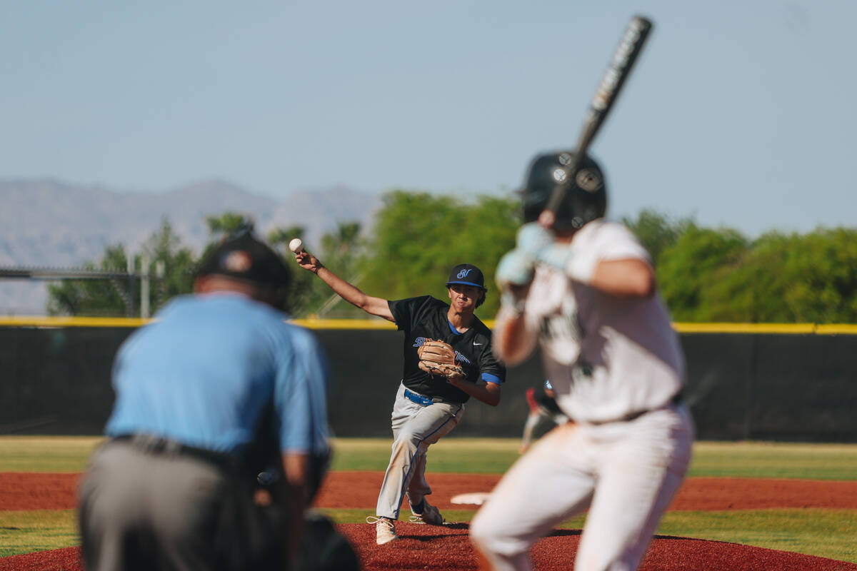 Sierra Vista pitcher Michael Credico pitches the ball during a baseball game between Sierra Vis ...