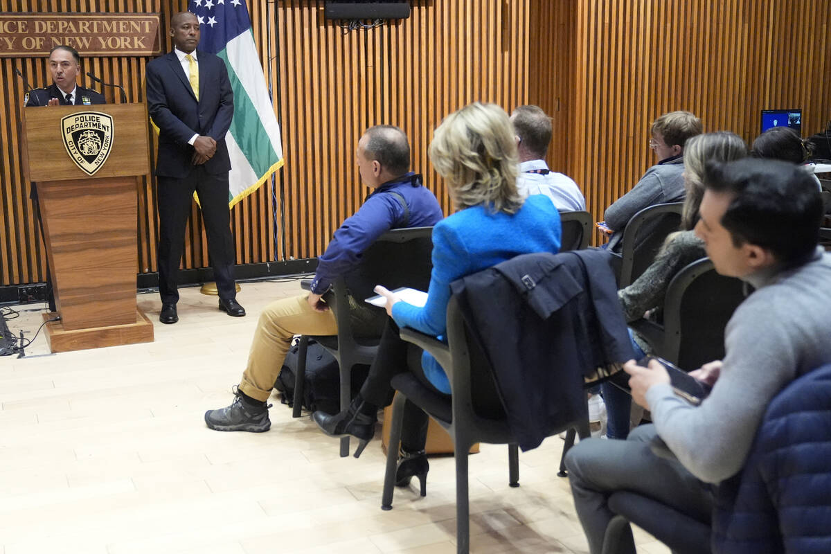 New York Police Dept. Assistant Chief at Emergency Services Unit Carlos Valdez, left, is joined ...