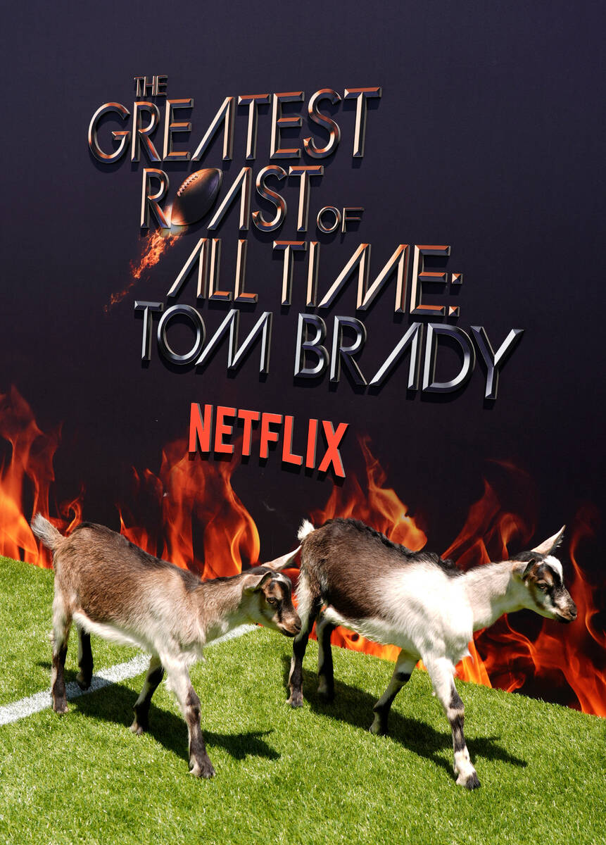 Goats walk the carpet before "The Greatest Roast of All Time: Tom Brady" at the Kia F ...