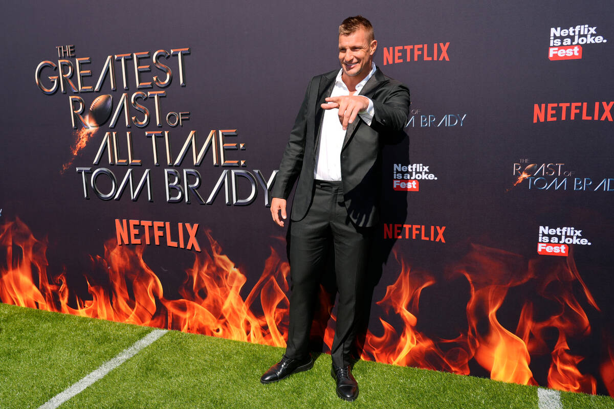 Retired NFL player Rob Gronkowski poses at "The Greatest Roast of All Time: Tom Brady&quot ...