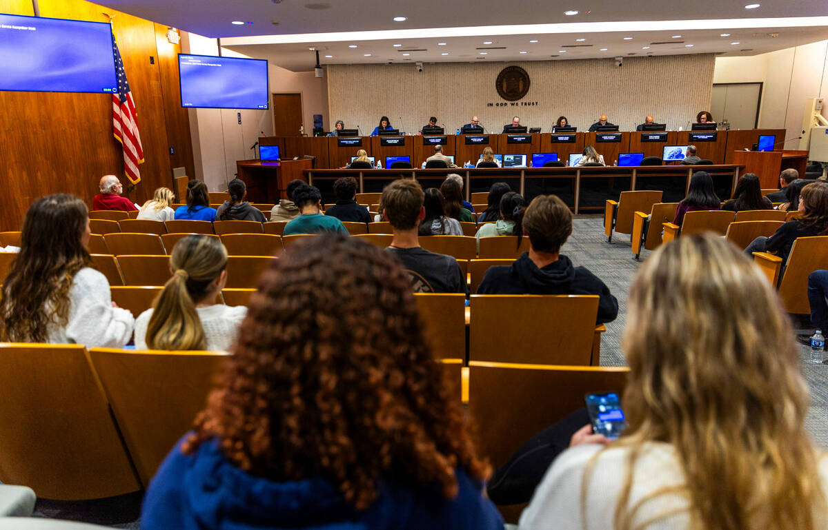 City of Costa Mesa council members during their meeting for local issues including a discussion ...