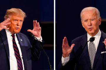 Donald Trump, left, and Joe Biden. (AP Photo/Patrick Semansky)
