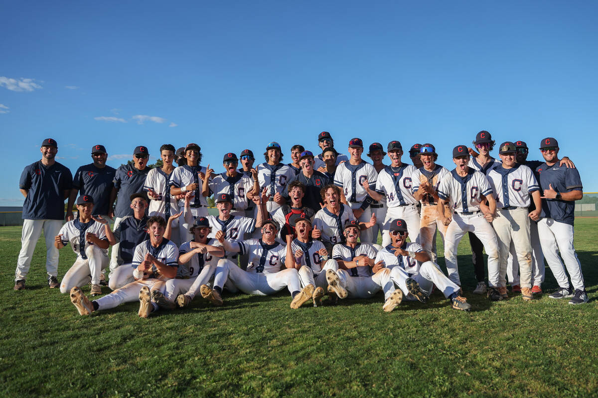 Coronado poses for a photo after winning a Class 5A high school baseball Southern Region playof ...