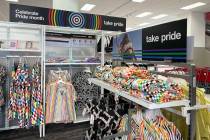 Pride Month merchandise is displayed at a Target store on May 31, 2023 in San Francisco. Target ...