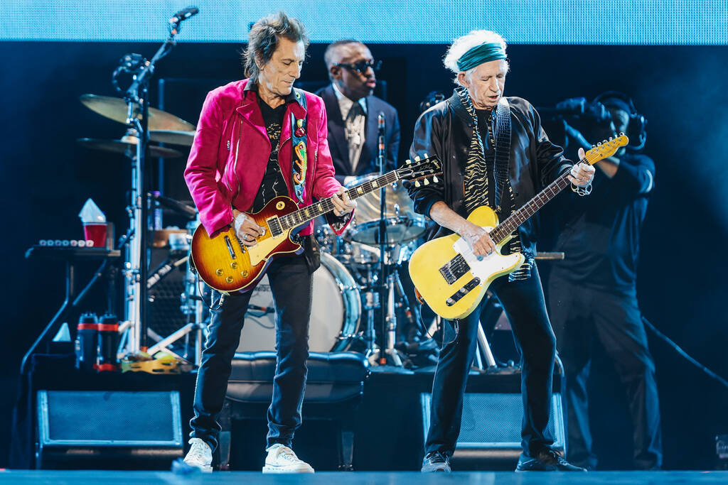 The Rolling Stones perform during their “Hackney Diamonds” tour at Allegiant Stad ...