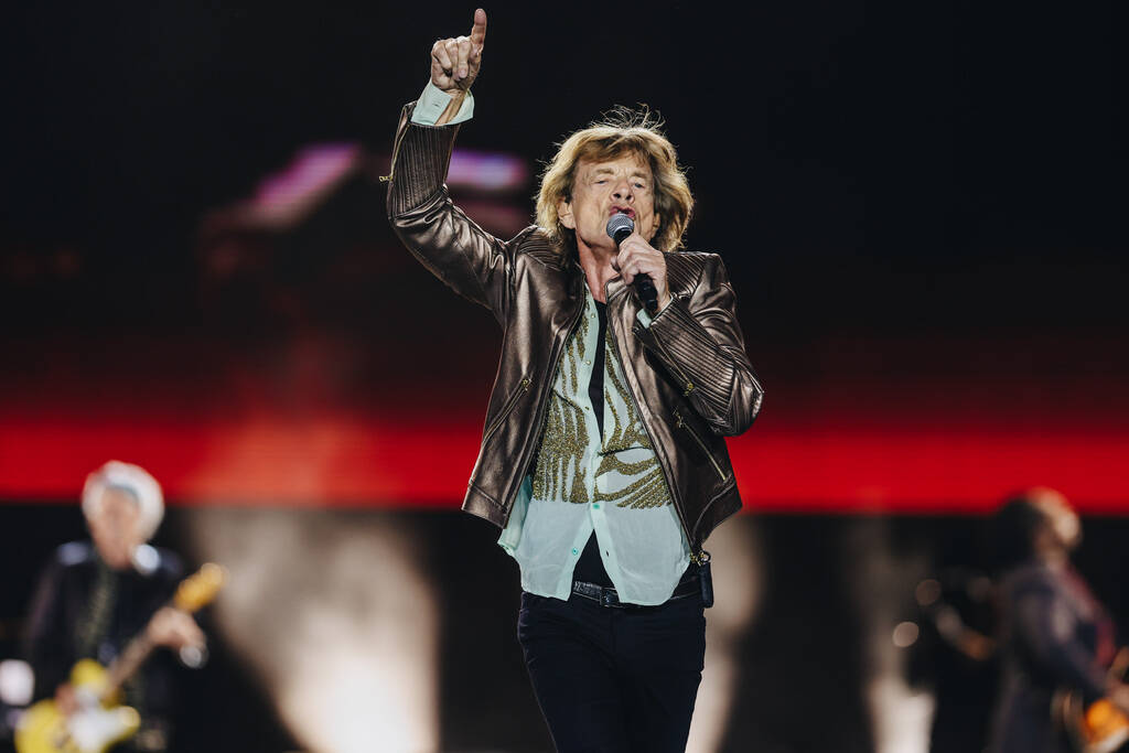 The Rolling Stones perform during their “Hackney Diamonds” tour at Allegiant Stad ...