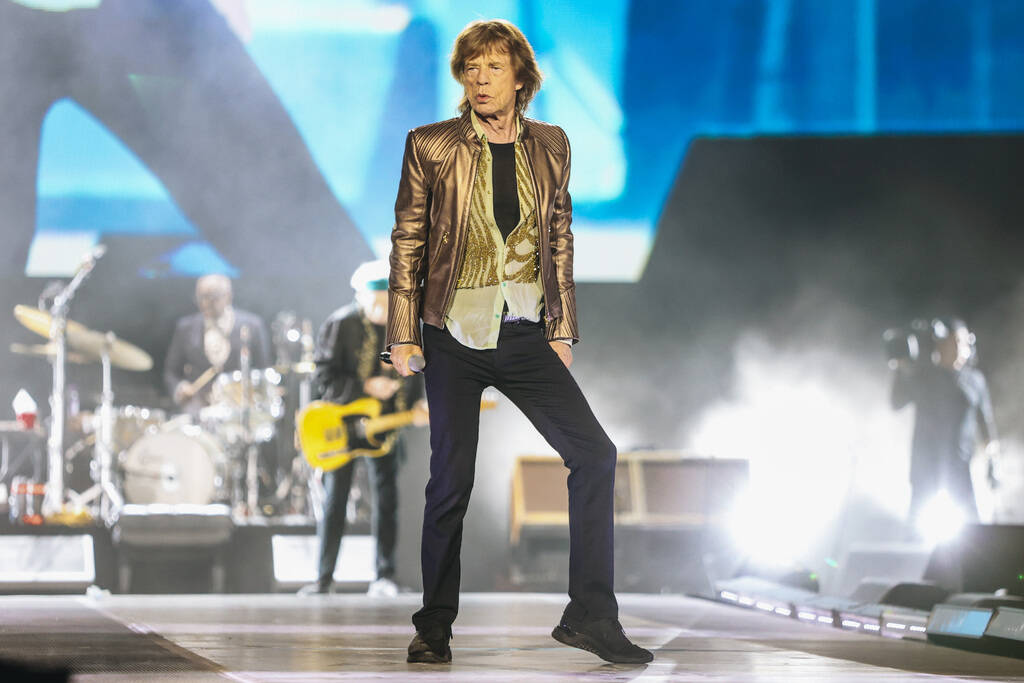 The Rolling Stones perform during their “Hackney Diamonds” tour at Allegiant Stad ...