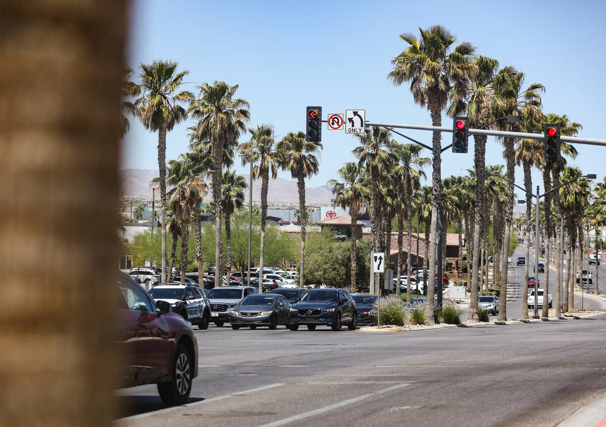 The intersection of Centennial Center Parkway and Tropical Parkway closest to the scene where a ...