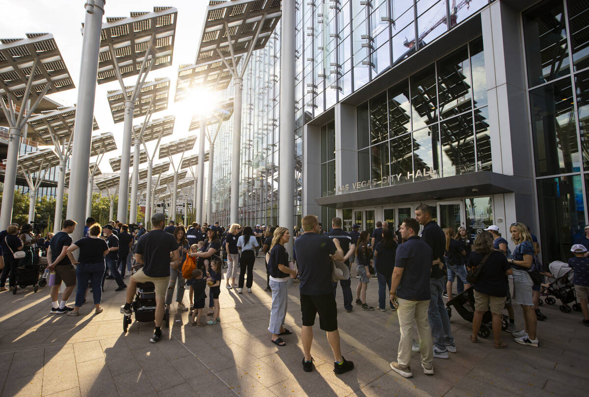 Supporters of a proposed Church of Jesus Christ of Latter-day Saints temple gather outside of L ...