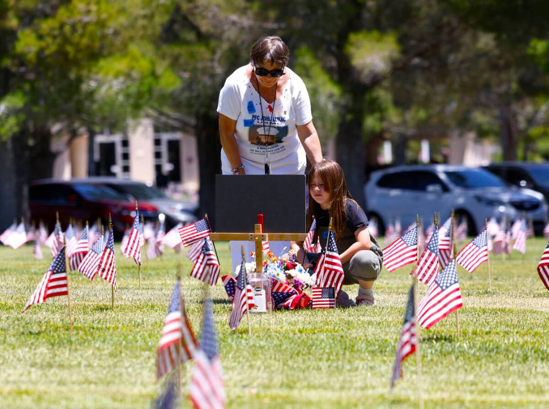 Helena Lukac visits the grave of her son U.S. Marine Corps John, who died fighting the war in I ...