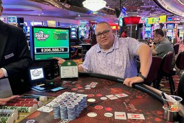 A lucky Las Vegan won nearly $220,000 on Pai Gow poker on Sunday, May 20, 2024. (Plaza Hotel & ...
