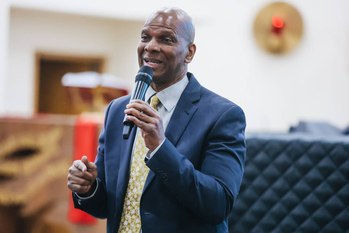 Mayoral candidate William Walls speaks during a forum for the candidates running for mayor at t ...